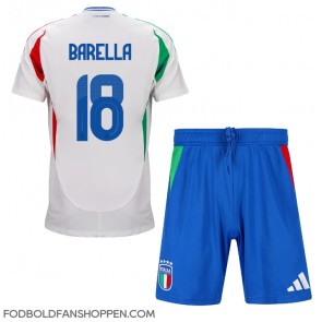 Italien Nicolo Barella #18 Udebanetrøje Børn EM 2024 Kortærmet (+ Korte bukser)